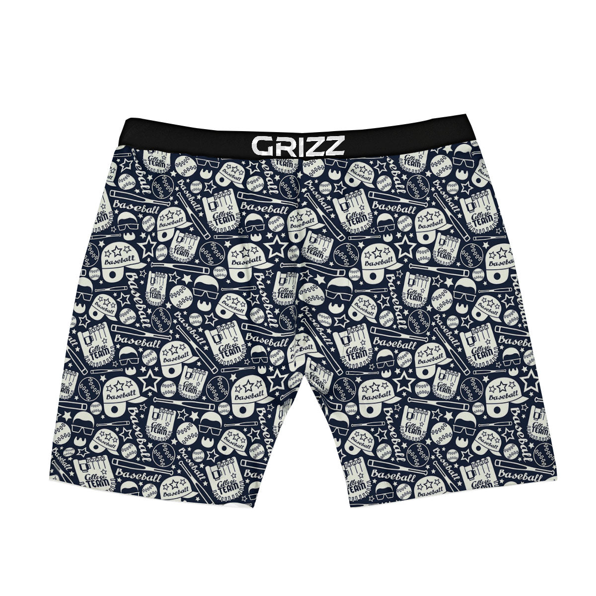 Baseball Black Print Pattern Boxer Briefs-grizzshop
