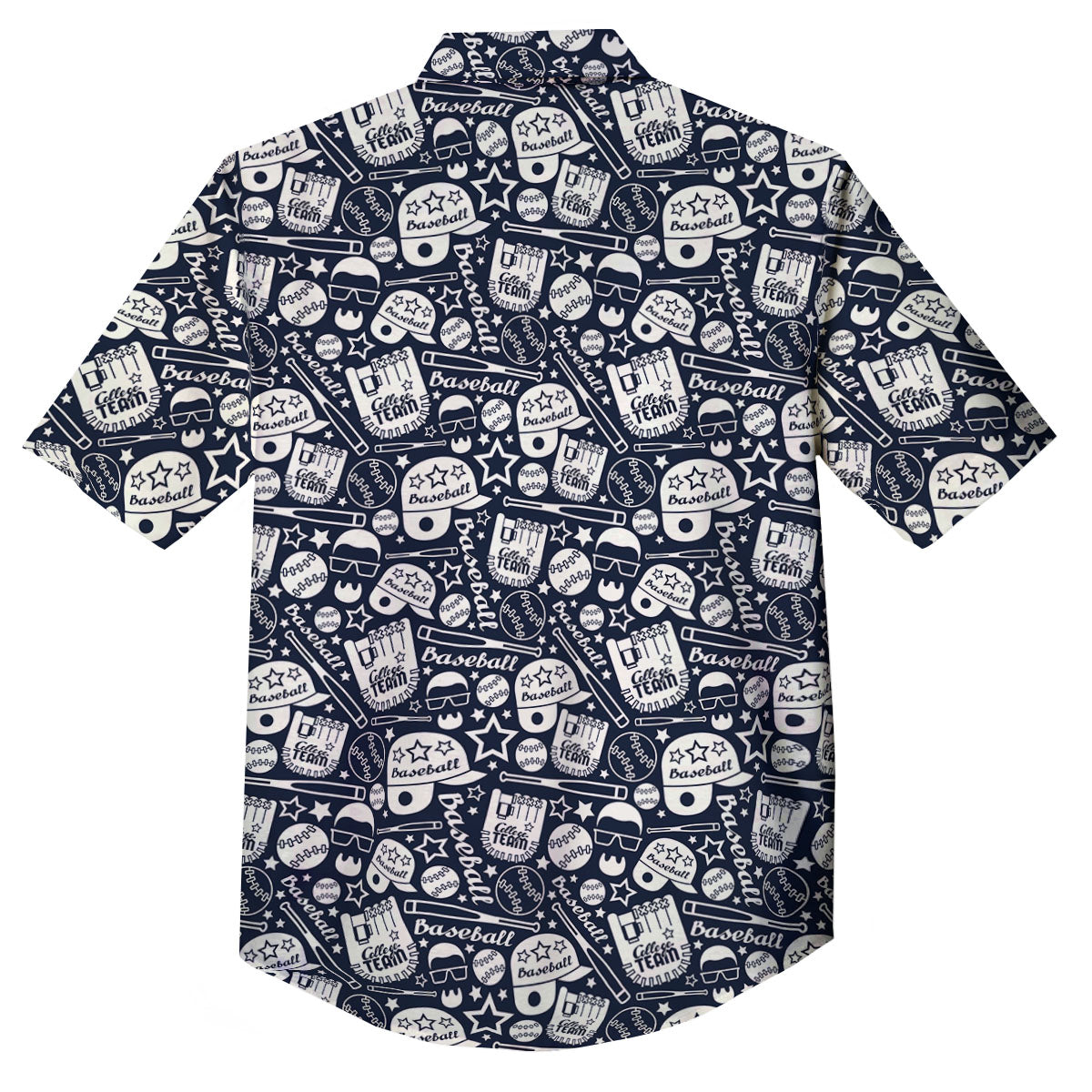 Baseball Black Print Pattern Button Up Shirt-grizzshop