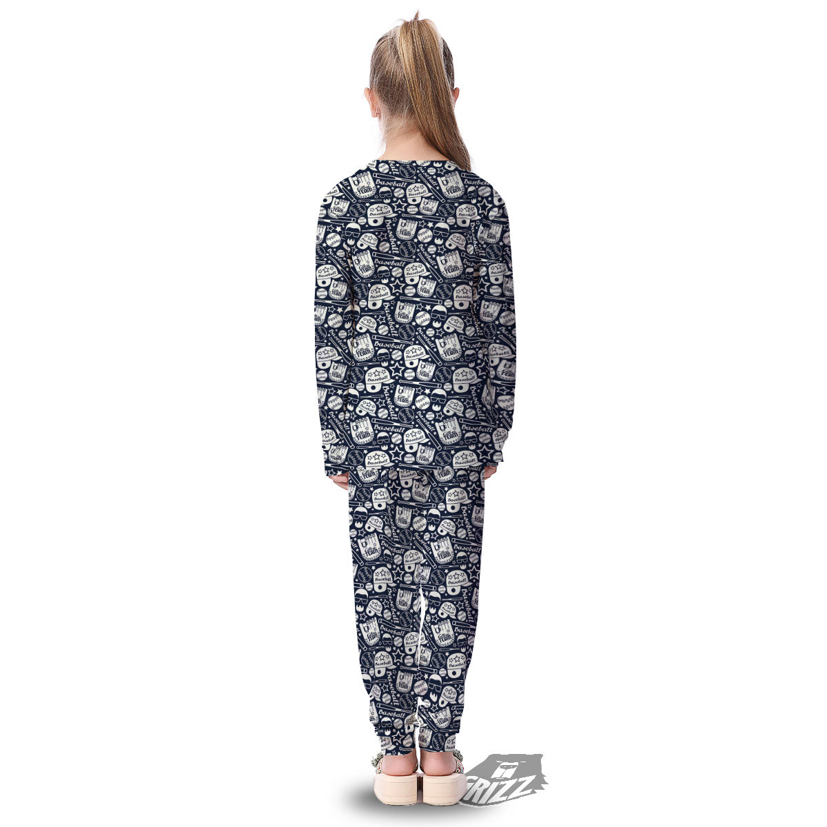 Baseball Black Print Pattern Kid's Pajamas-grizzshop