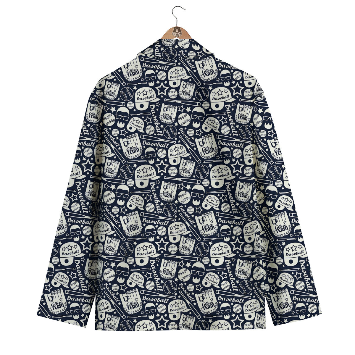 Baseball Black Print Pattern Men's Blazer-grizzshop