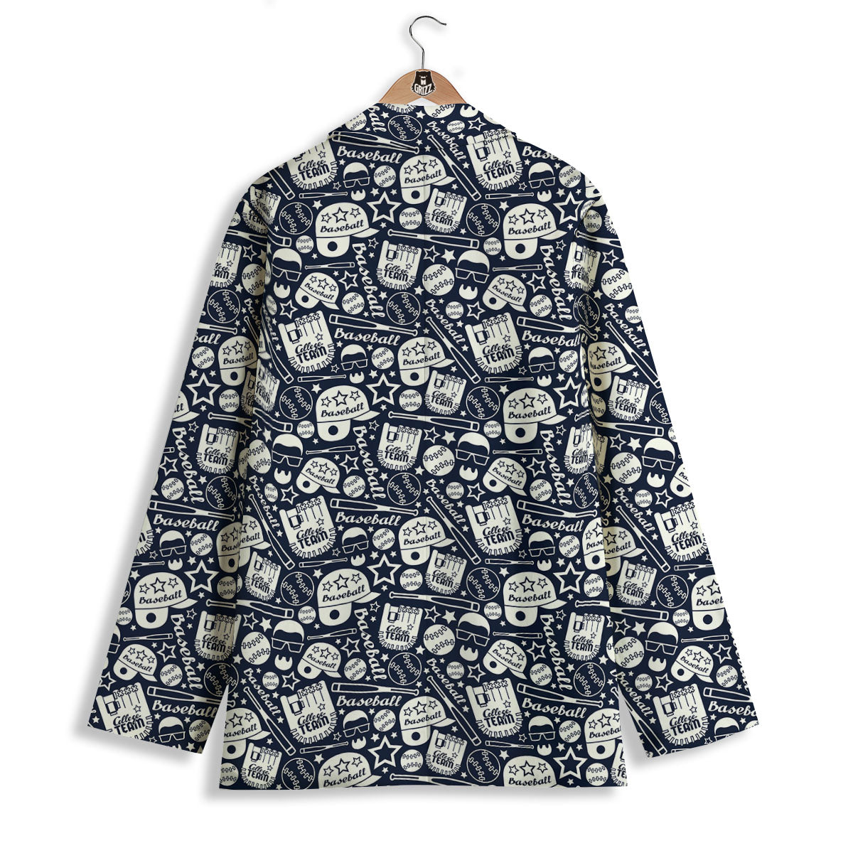 Baseball Black Print Pattern Women's Blazer-grizzshop