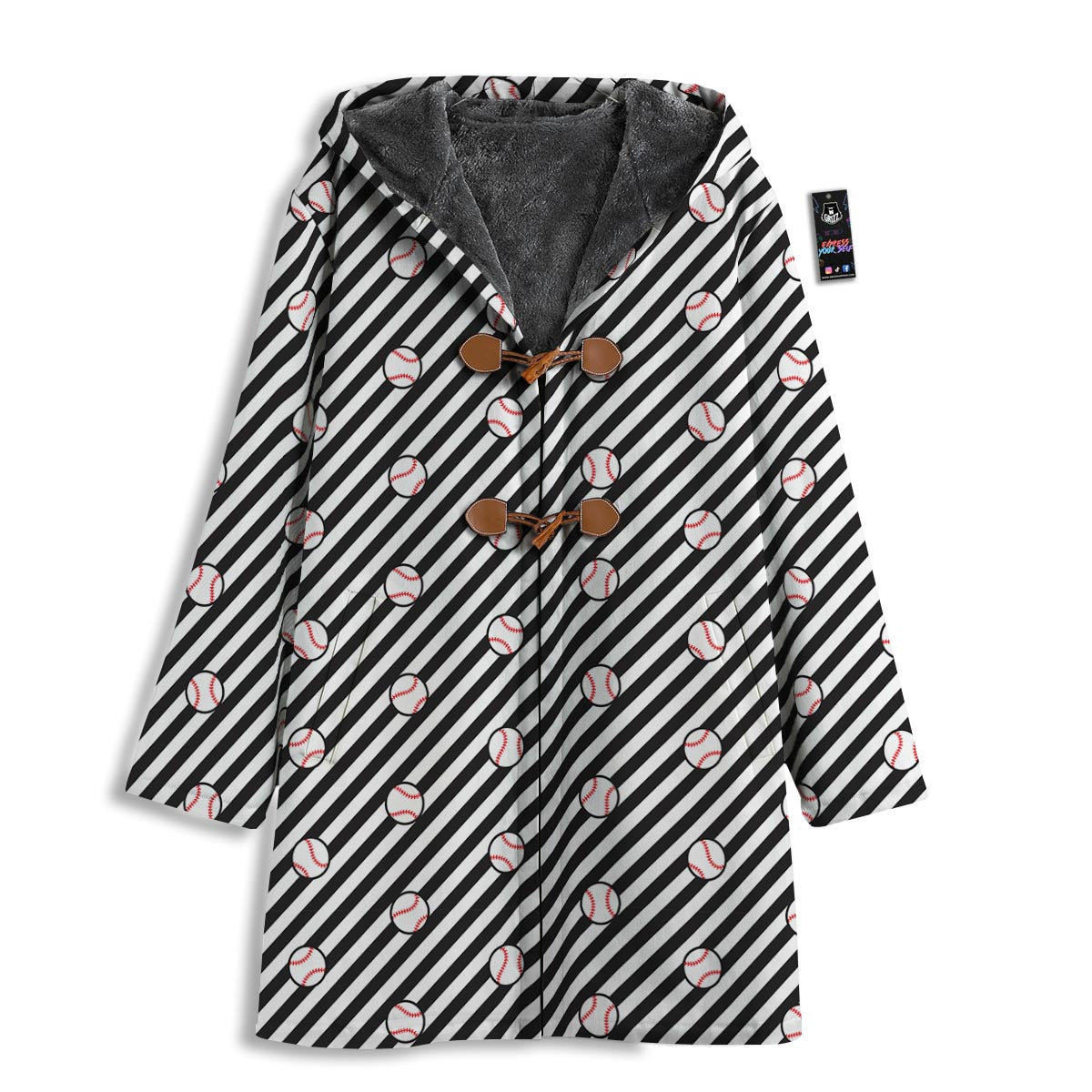 Baseball Black Striped Print Pattern Men's Windbreaker Jacket-grizzshop
