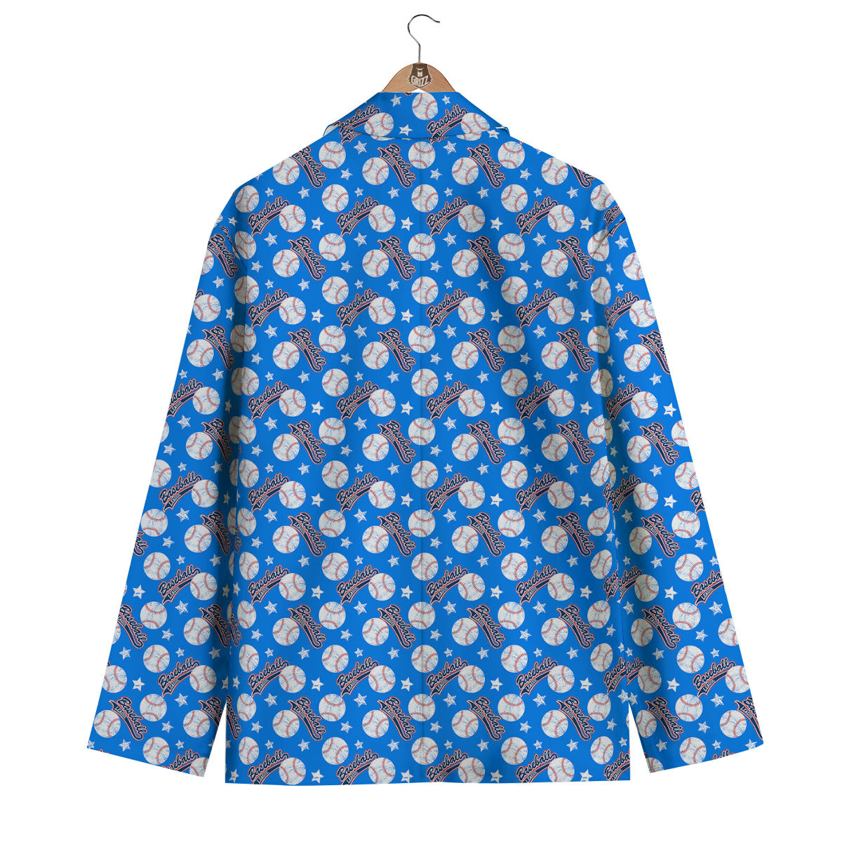 Baseball Blue Print Pattern Men's Blazer-grizzshop