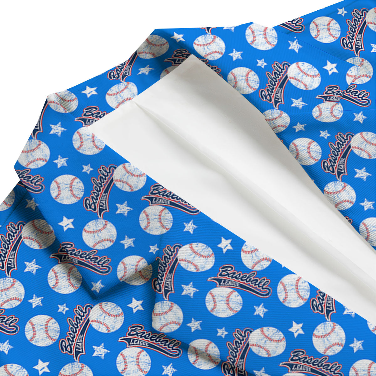 Baseball Blue Print Pattern Men's Blazer-grizzshop