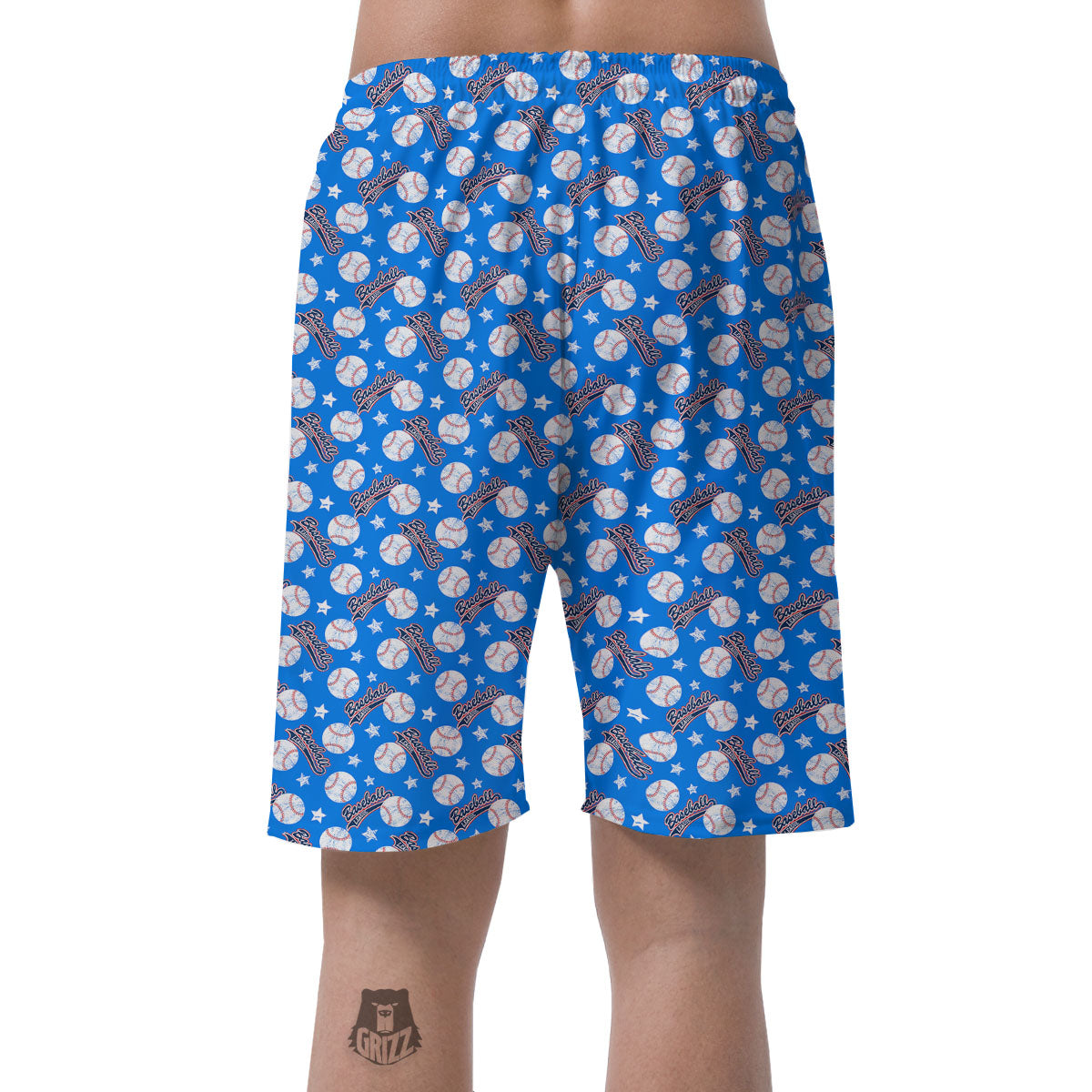 Baseball Blue Print Pattern Men's Shorts-grizzshop