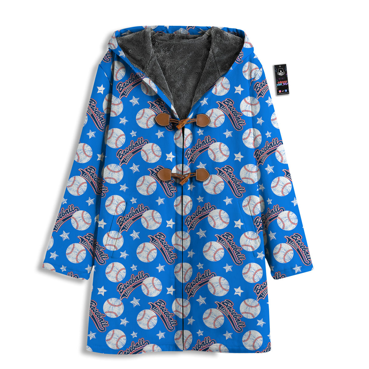 Baseball Blue Print Pattern Men's Windbreaker Jacket-grizzshop