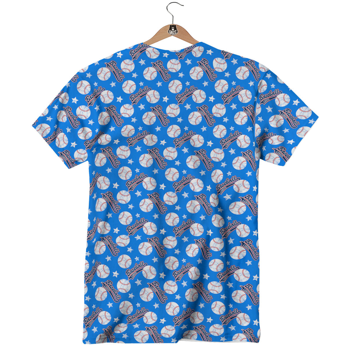 Baseball Blue Print Pattern T-Shirt-grizzshop