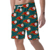 Baseball Fire Pattern Print Men's Shorts-grizzshop