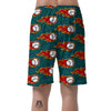 Baseball Fire Pattern Print Men's Shorts-grizzshop