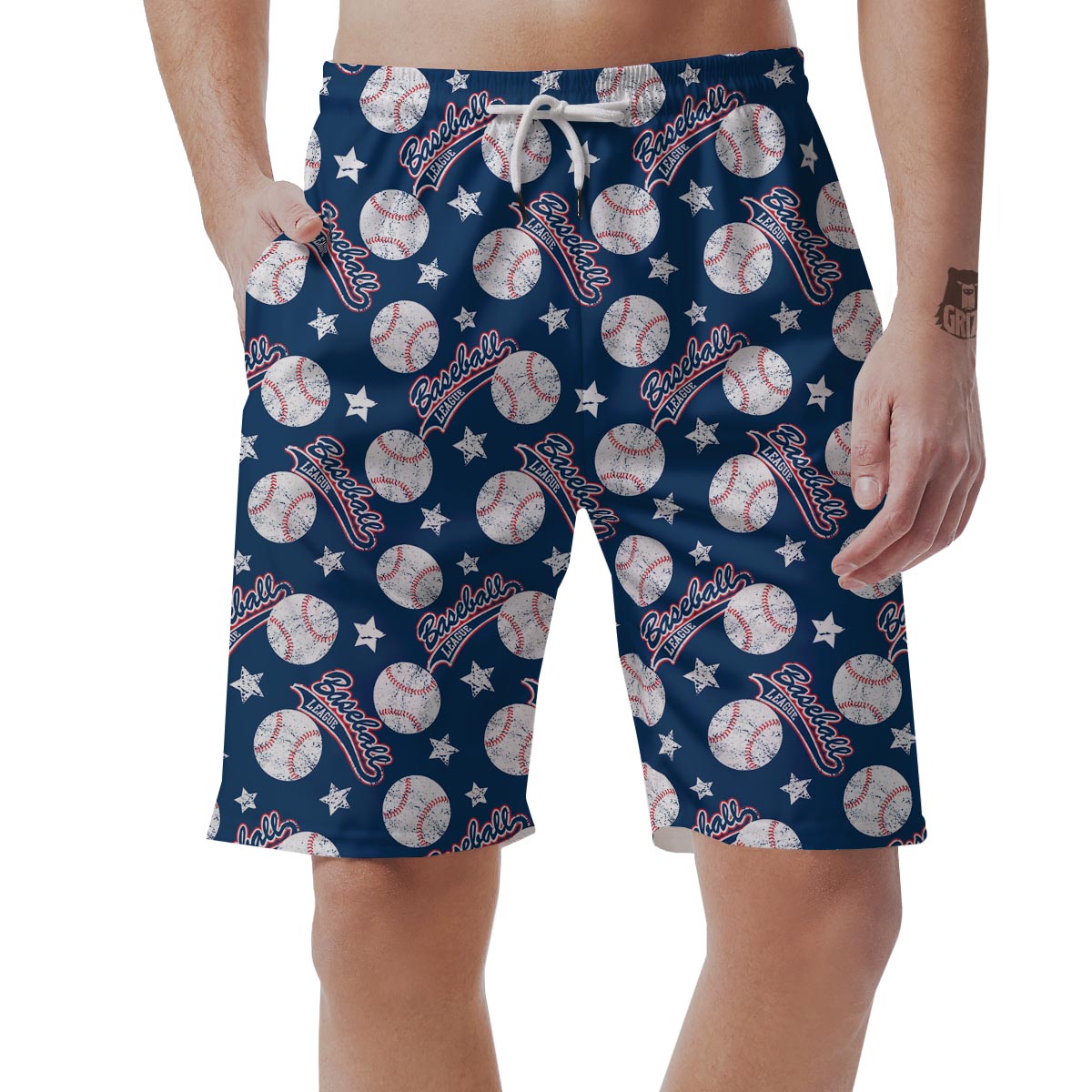 Baseball League Print Pattern Men's Shorts-grizzshop