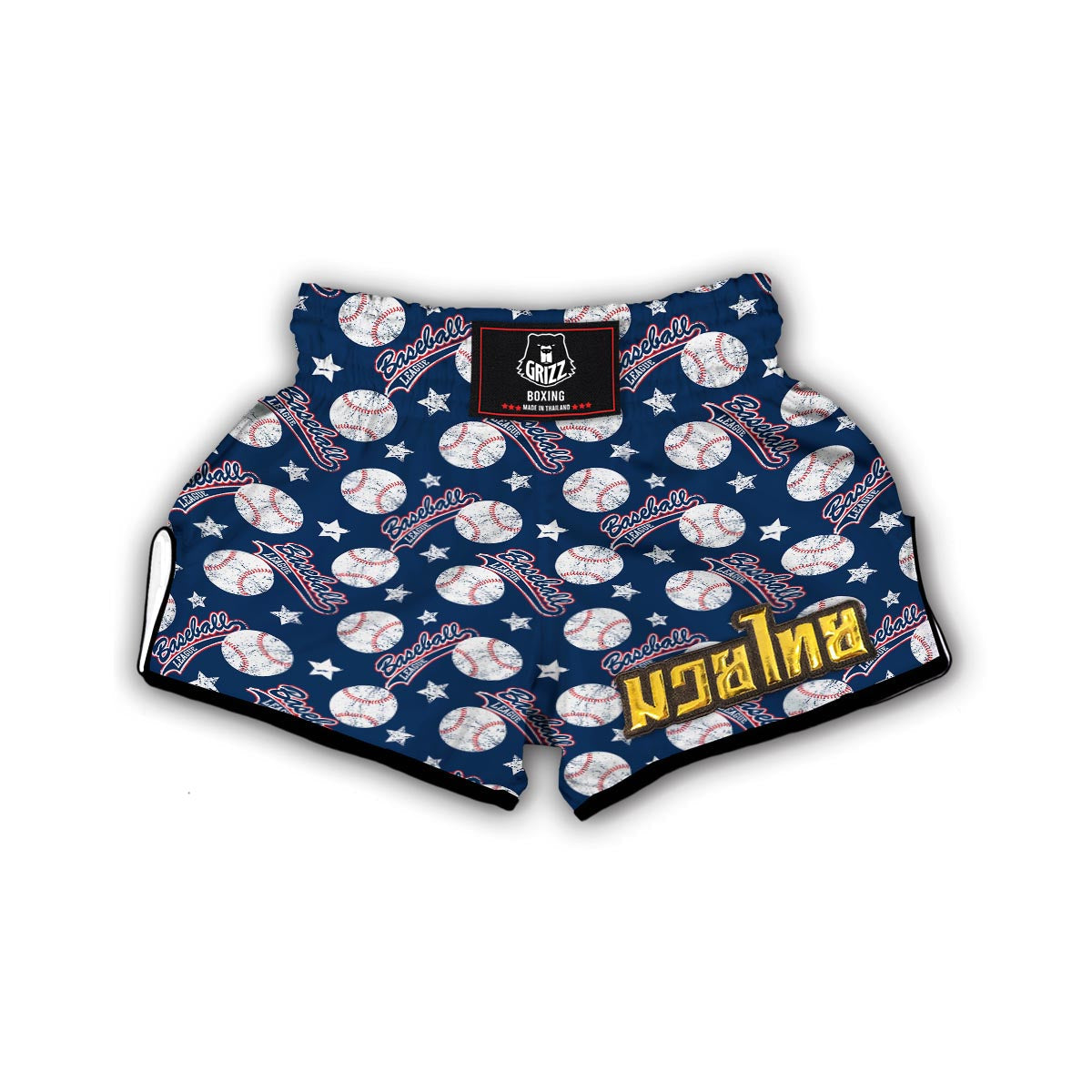 Baseball League Print Pattern Muay Thai Boxing Shorts-grizzshop