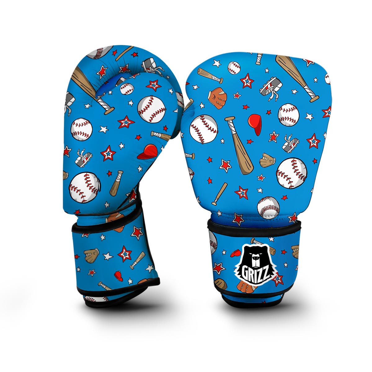 Baseball Pattern Print Boxing Gloves-grizzshop