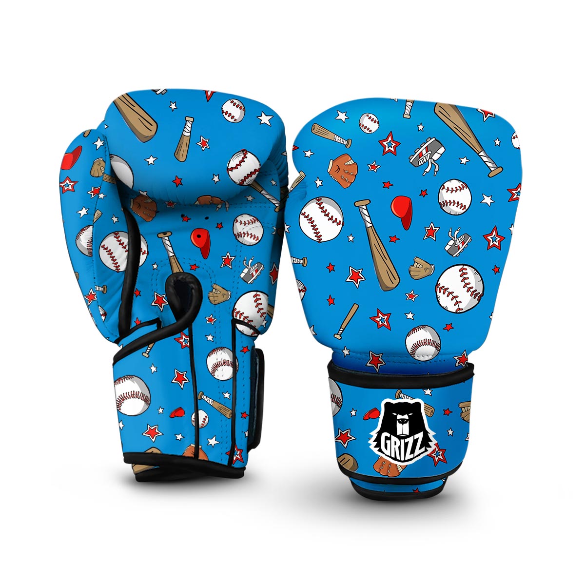 Baseball Pattern Print Boxing Gloves-grizzshop