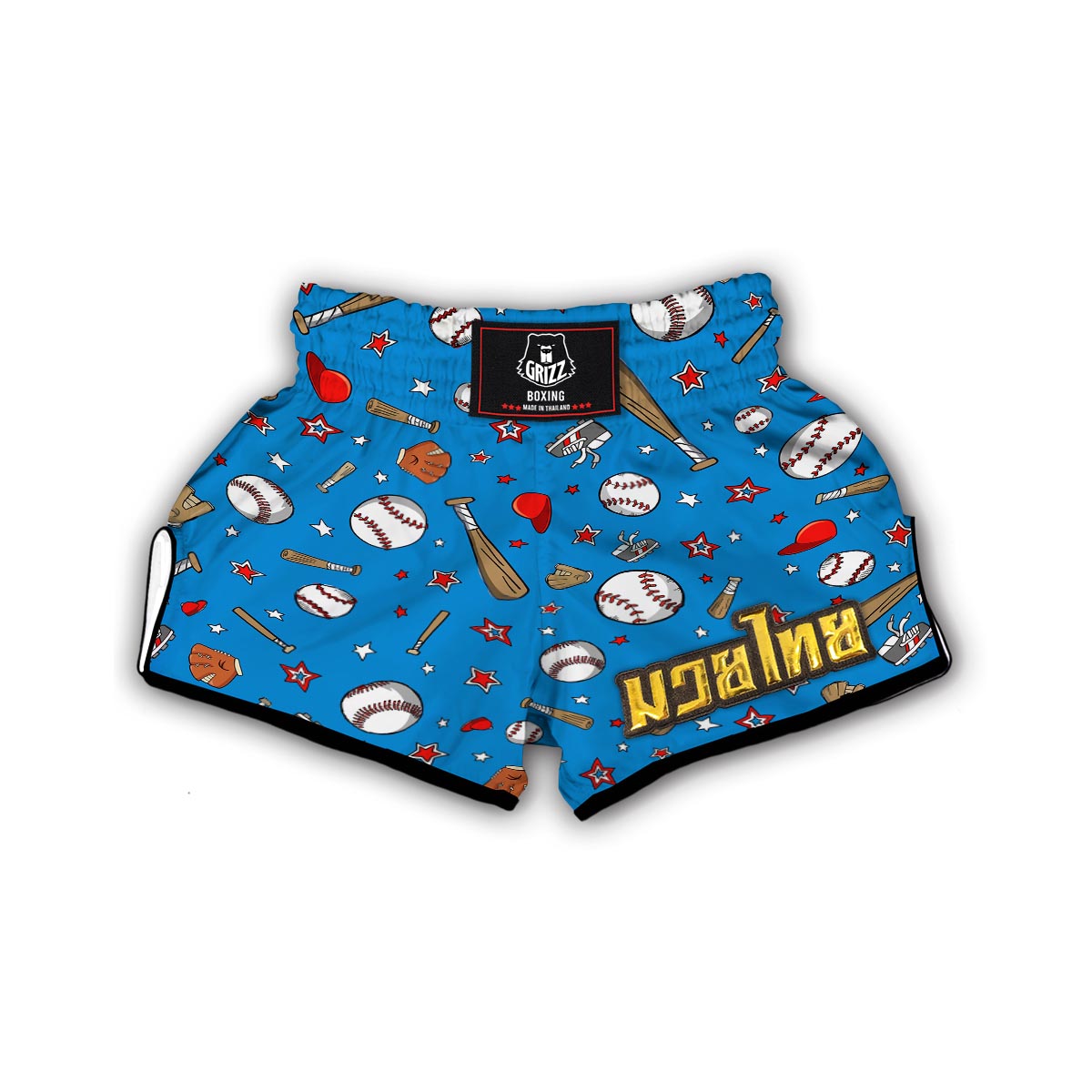 Baseball Pattern Print Muay Thai Boxing Shorts-grizzshop