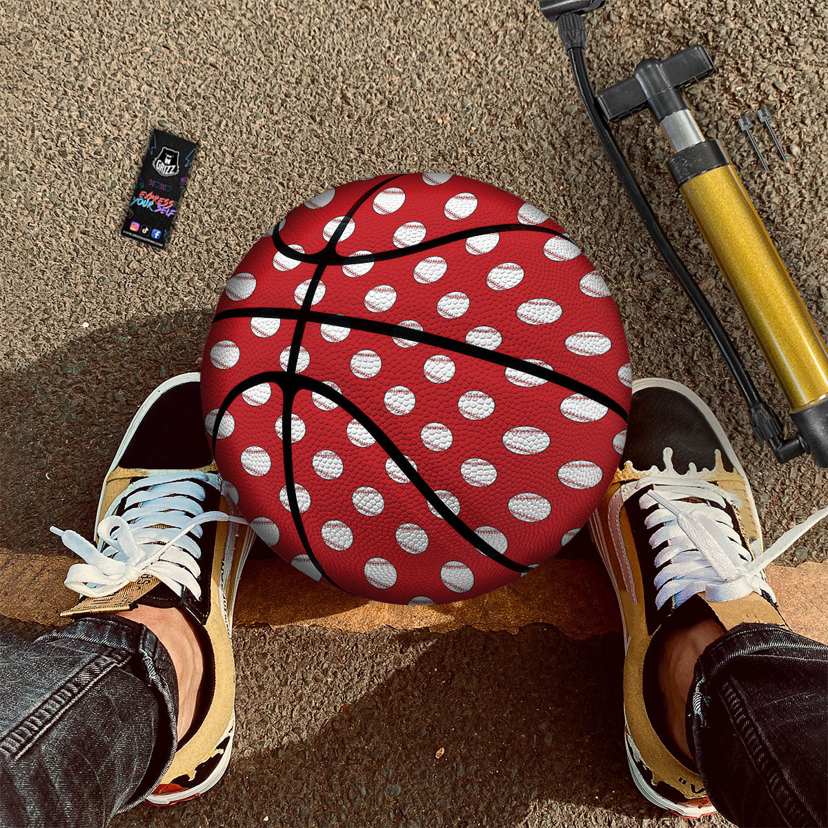 Baseball Red Print Pattern Basketball-grizzshop