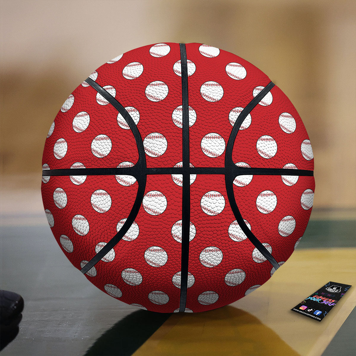 Baseball Red Print Pattern Basketball-grizzshop