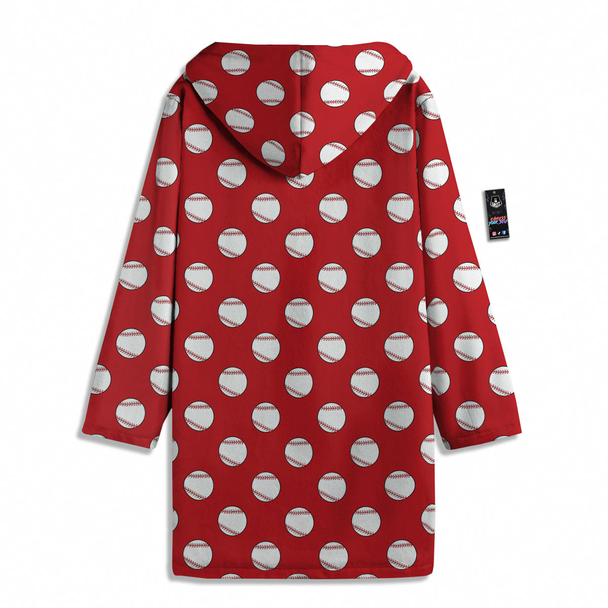 Baseball Red Print Pattern Men's Windbreaker Jacket-grizzshop