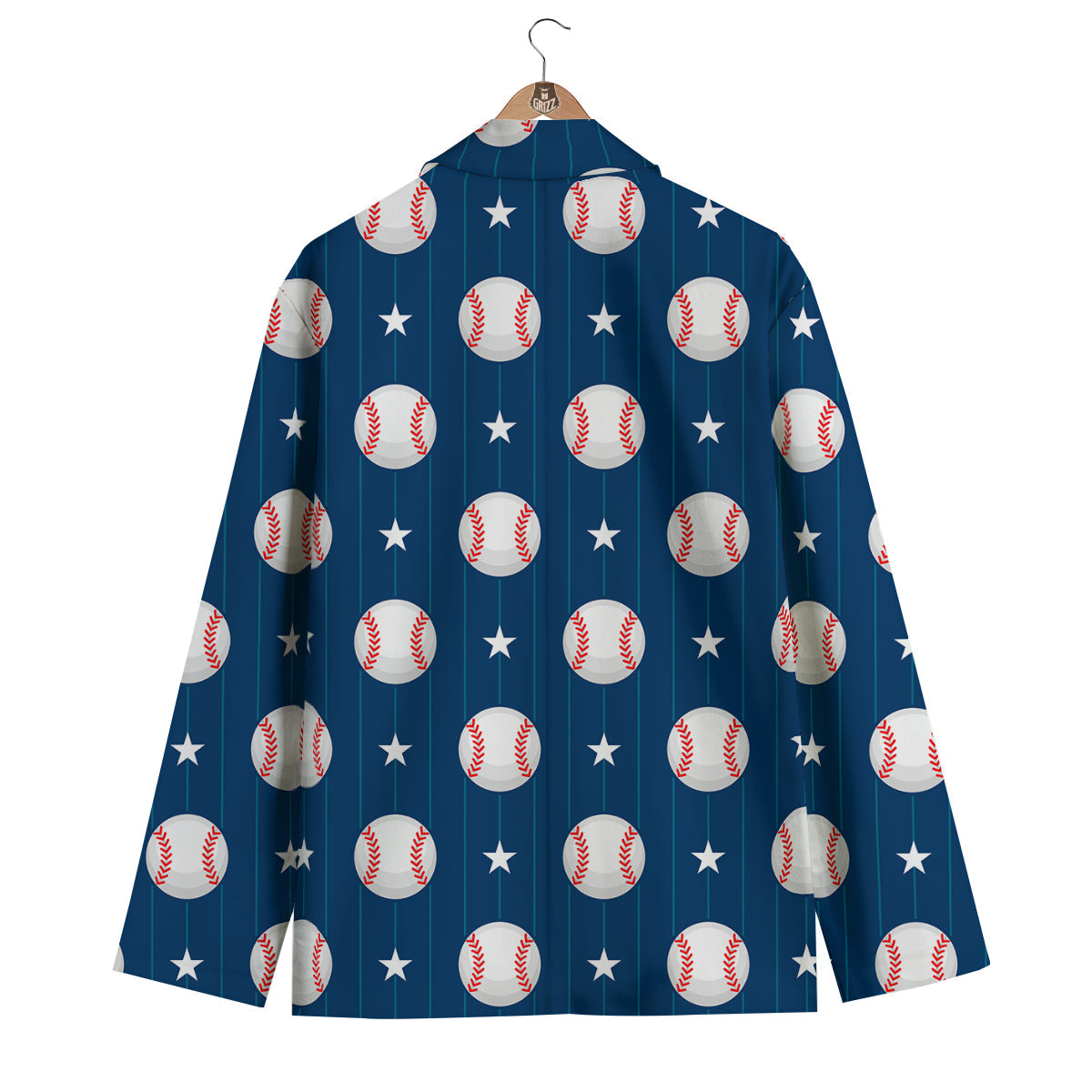 Baseball Star Pattern Print Men's Blazer-grizzshop