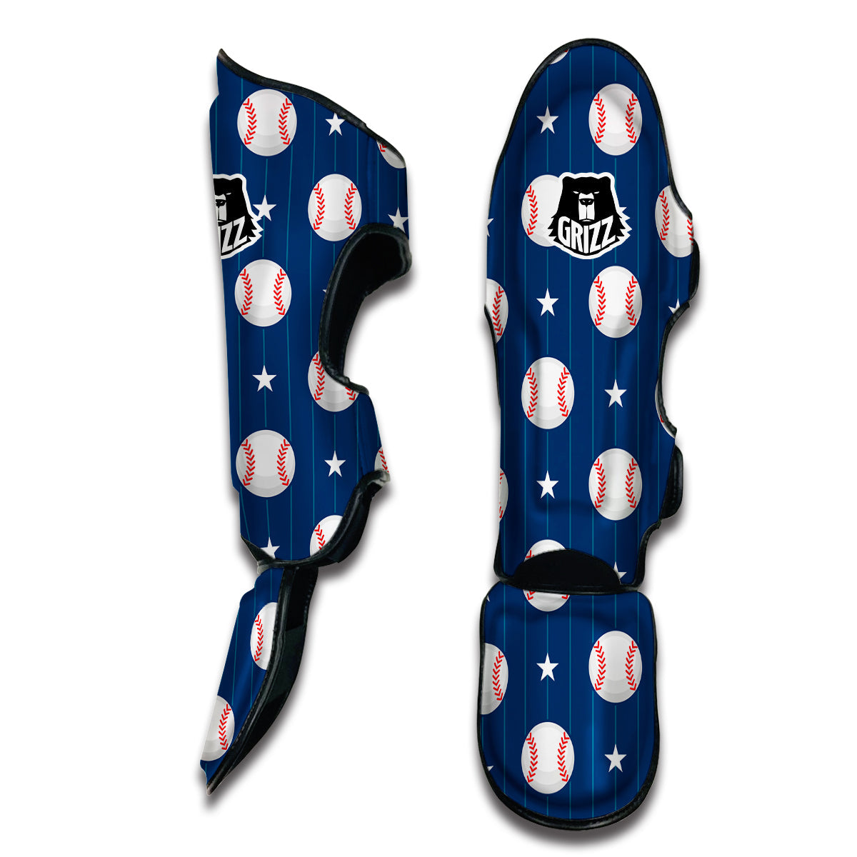 Baseball Star Pattern Print Muay Thai Shin Guards-grizzshop