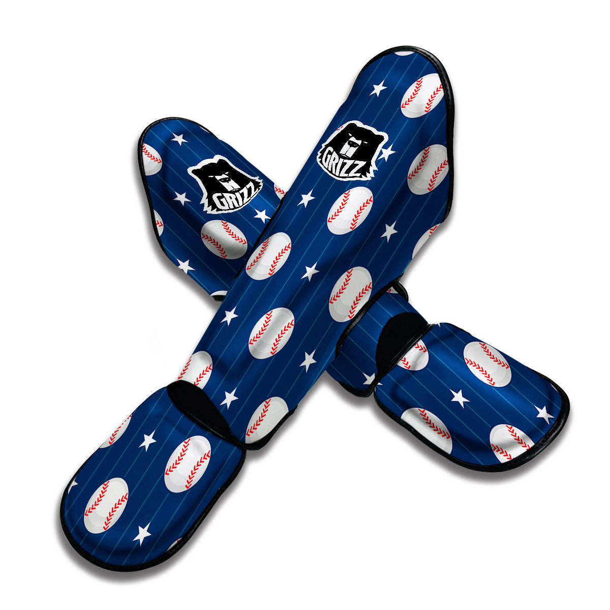 Baseball Star Pattern Print Muay Thai Shin Guards-grizzshop