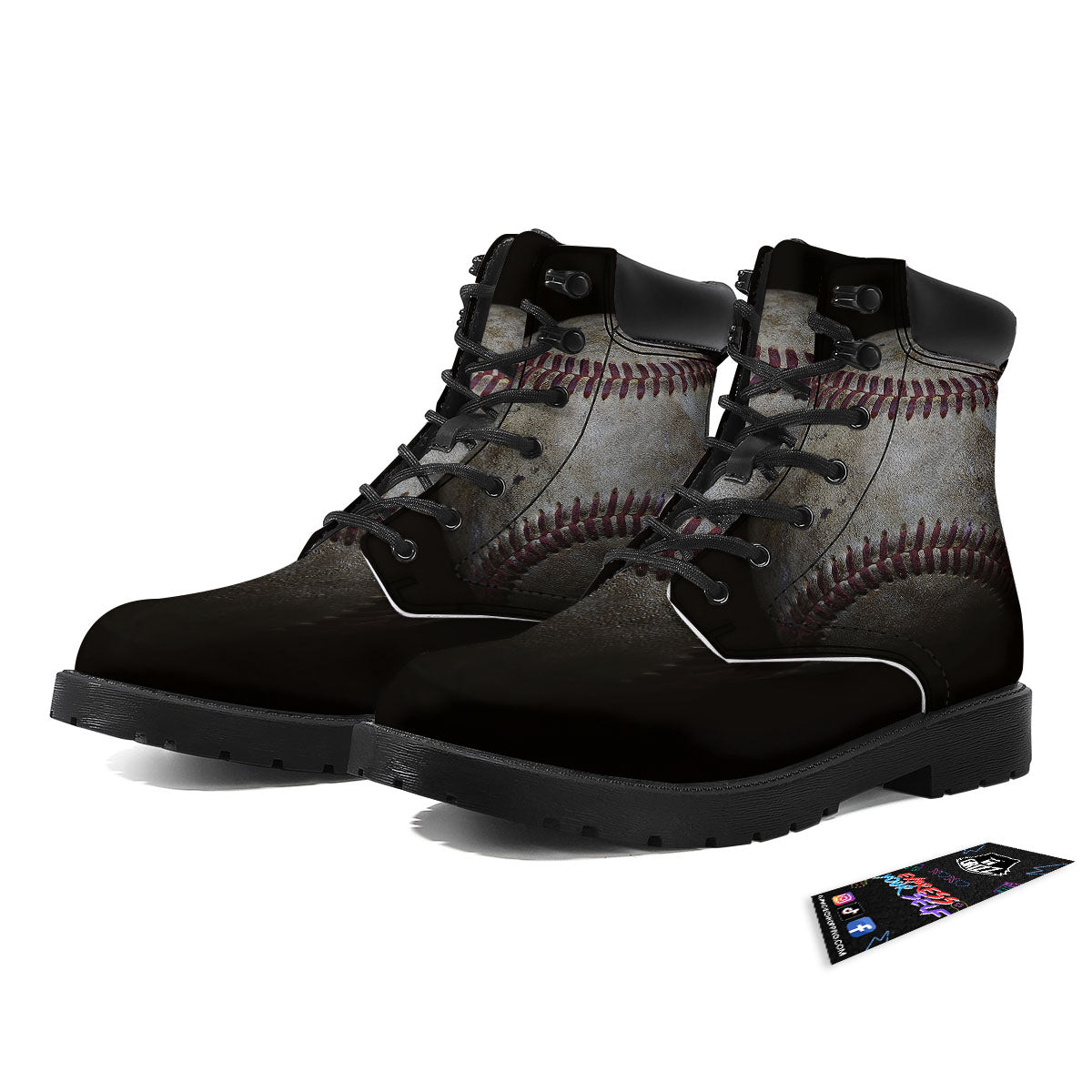 Baseballs Grunge Print Boots-grizzshop