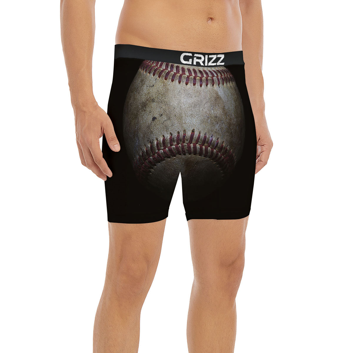 Baseballs Grunge Print Boxer Briefs-grizzshop