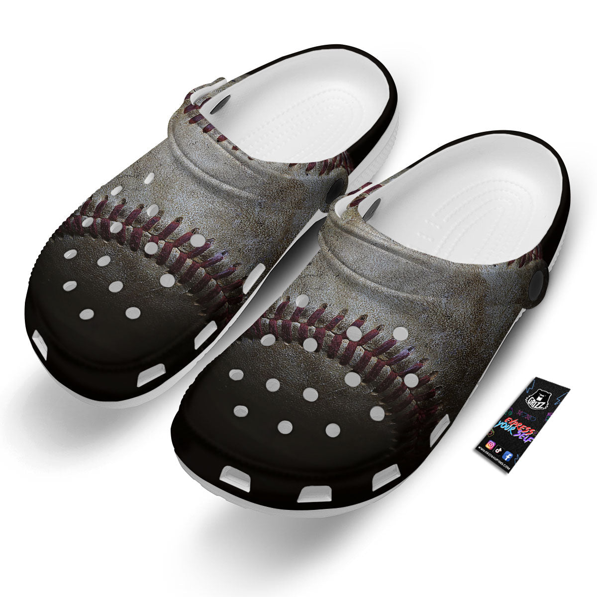 Baseballs Grunge Print Clog-grizzshop
