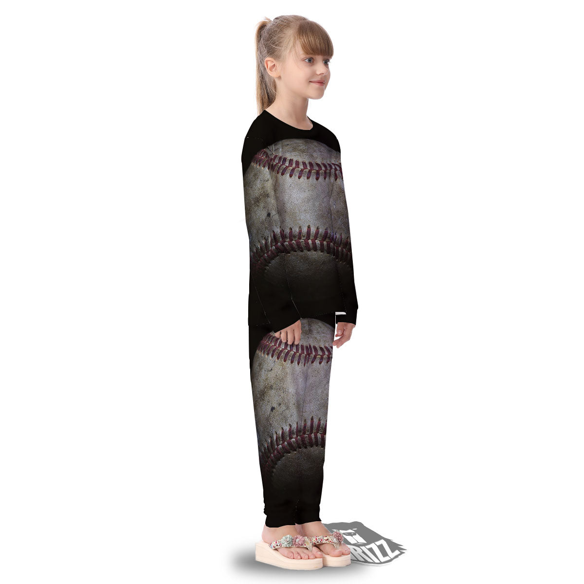 Baseballs Grunge Print Kid's Pajamas-grizzshop
