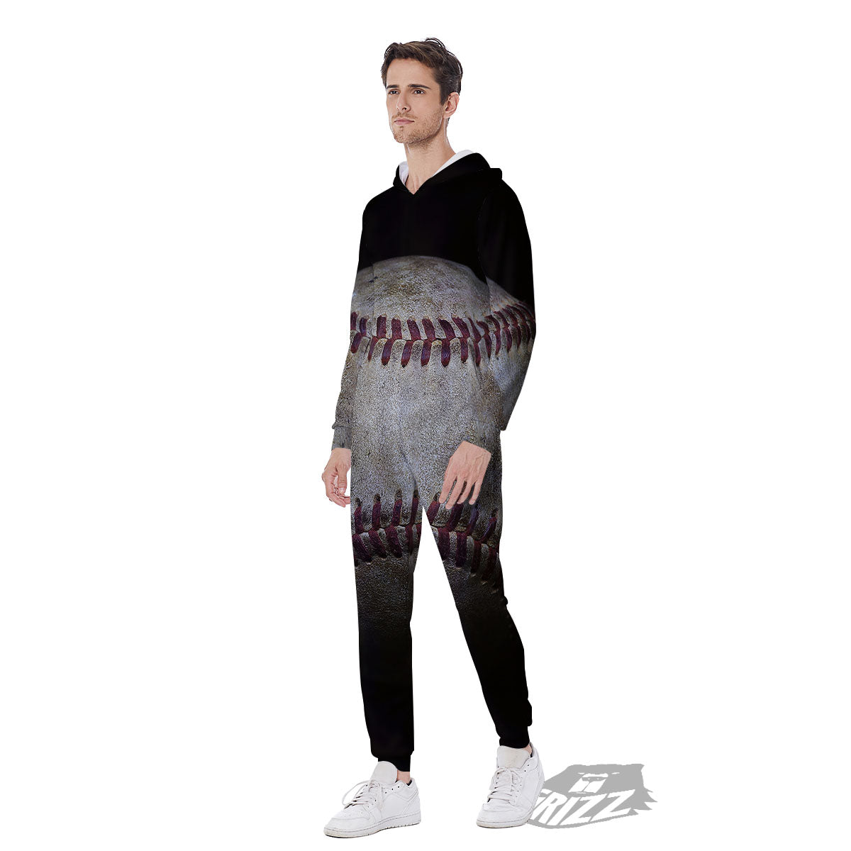 Baseballs Grunge Print Men's Jumpsuit-grizzshop