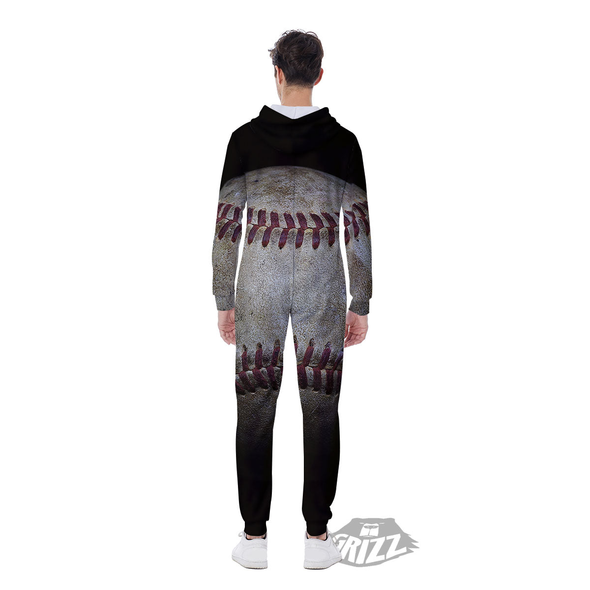 Baseballs Grunge Print Men's Jumpsuit-grizzshop