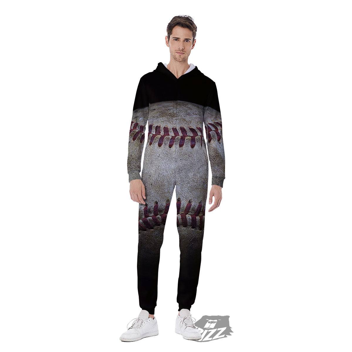 Baseballs Grunge Print Men's Jumpsuit-grizzshop