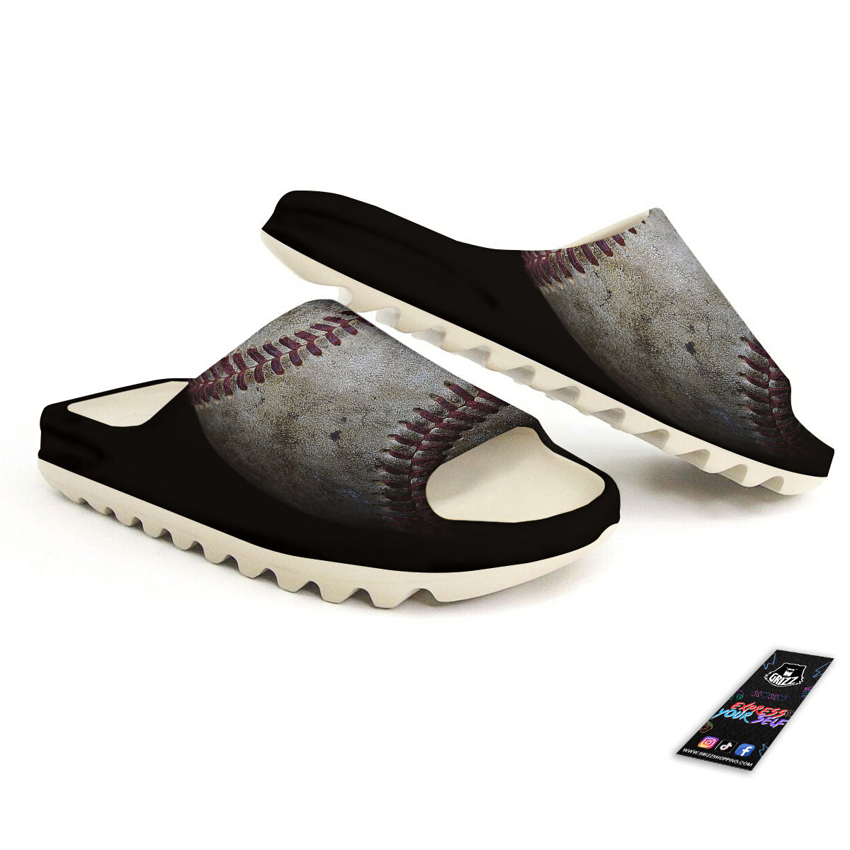 Baseballs Grunge Print Sandals-grizzshop