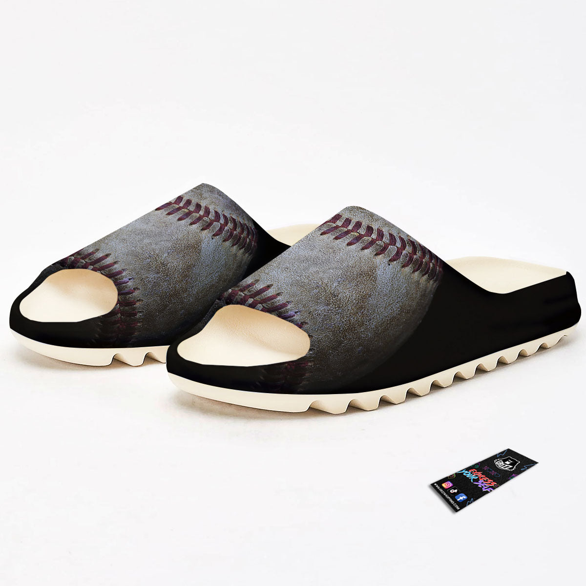 Baseballs Grunge Print Sandals-grizzshop