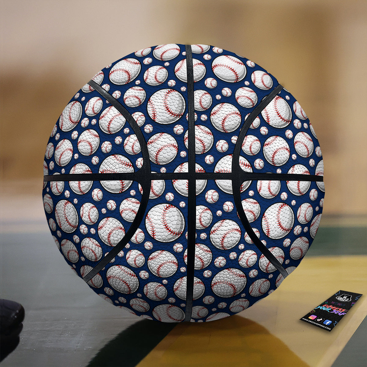 Baseballs Print Pattern Basketball-grizzshop