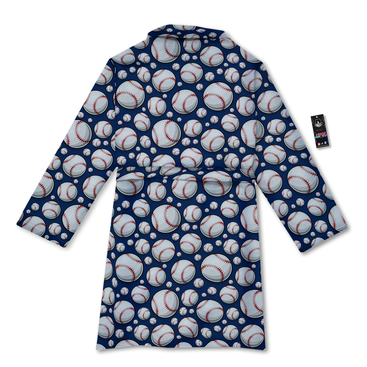 Baseballs Print Pattern Bathrobe-grizzshop