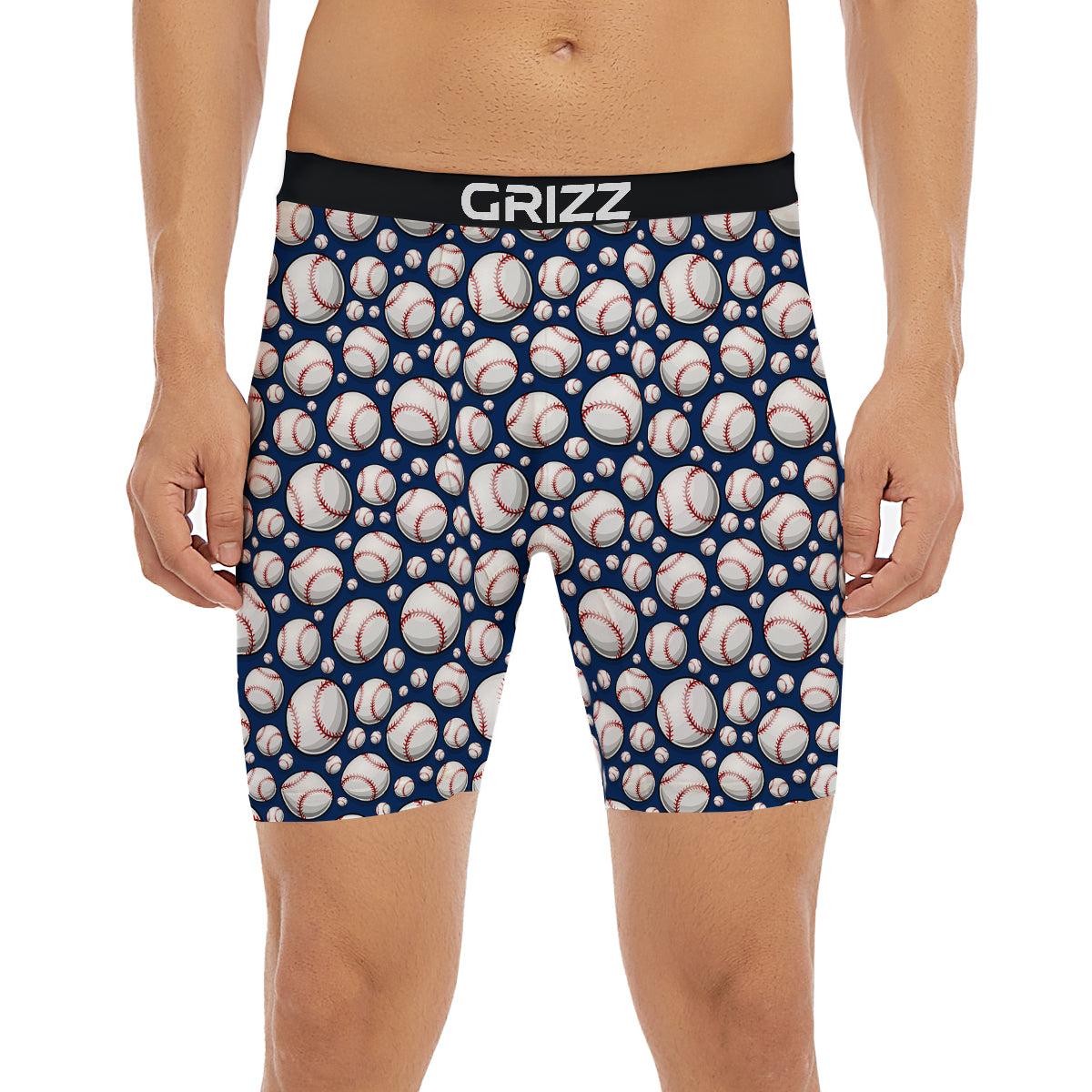 Baseballs Print Pattern Boxer Briefs-grizzshop