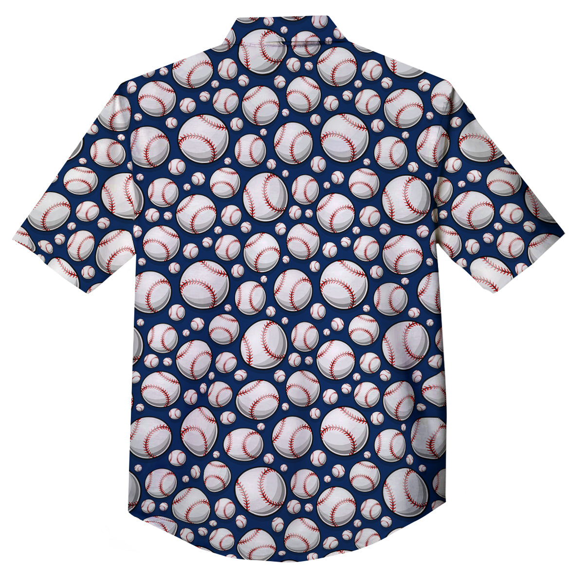 Baseballs Print Pattern Button Up Shirt-grizzshop