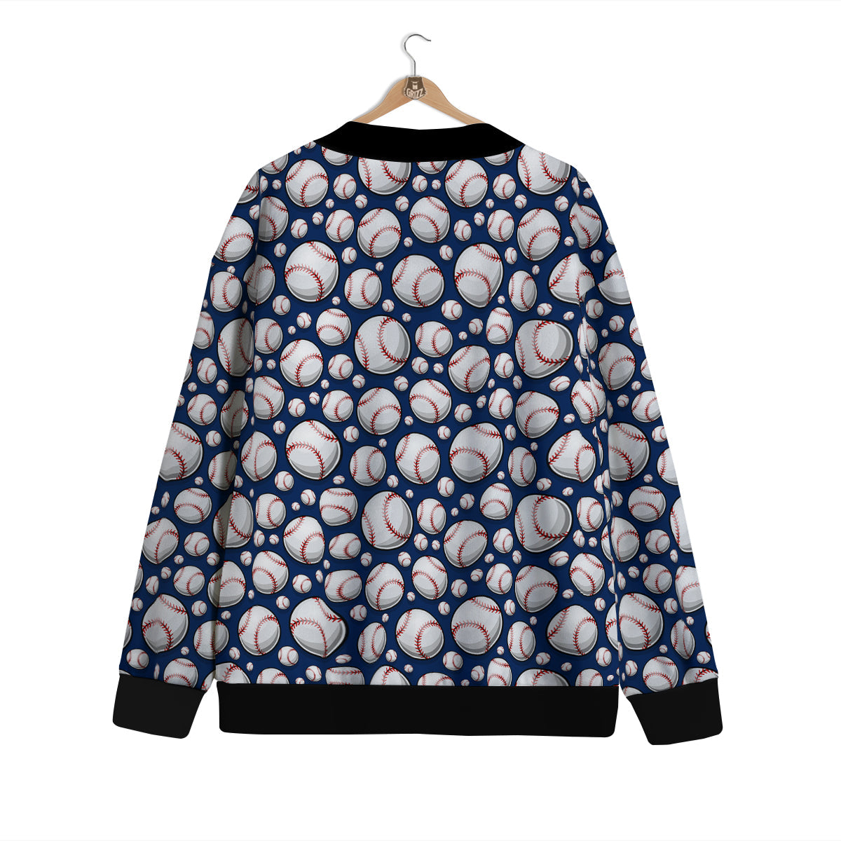 Baseballs Print Pattern Cardigan-grizzshop