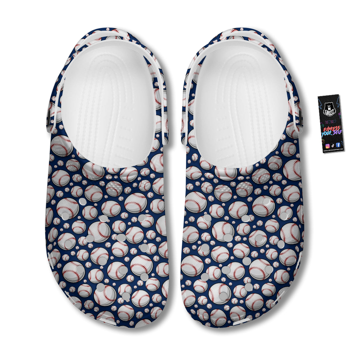 Baseballs Print Pattern Clog-grizzshop