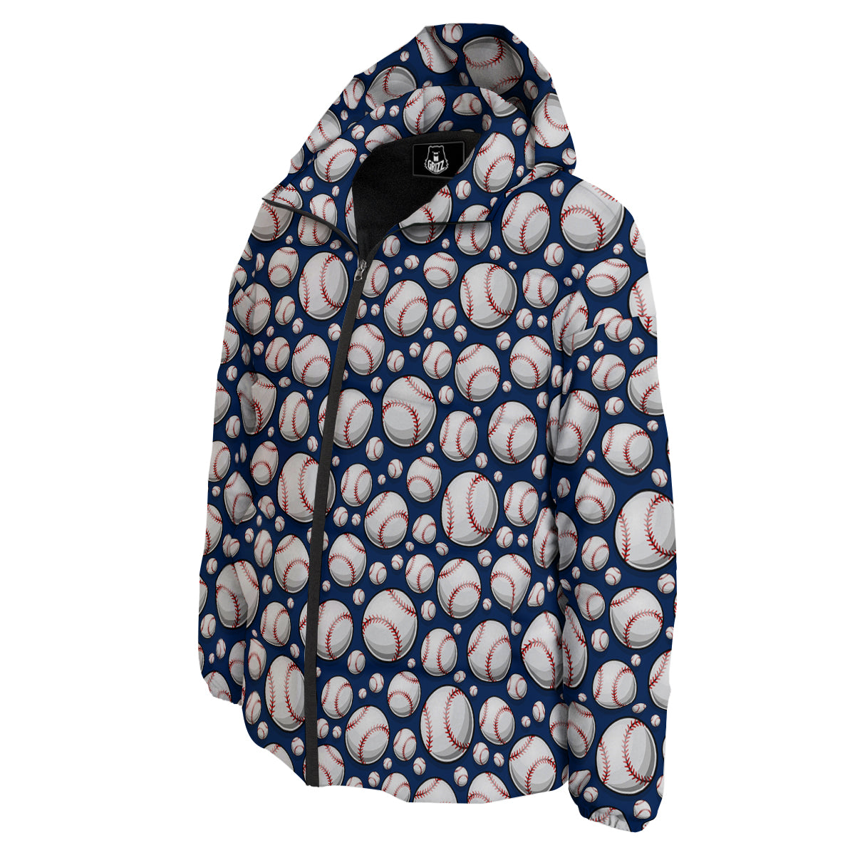 Baseballs Print Pattern Down Jacket-grizzshop