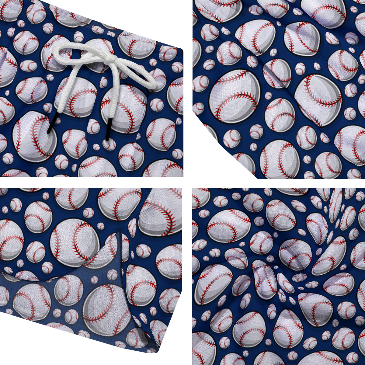 Baseballs Print Pattern Men's Running Shorts-grizzshop