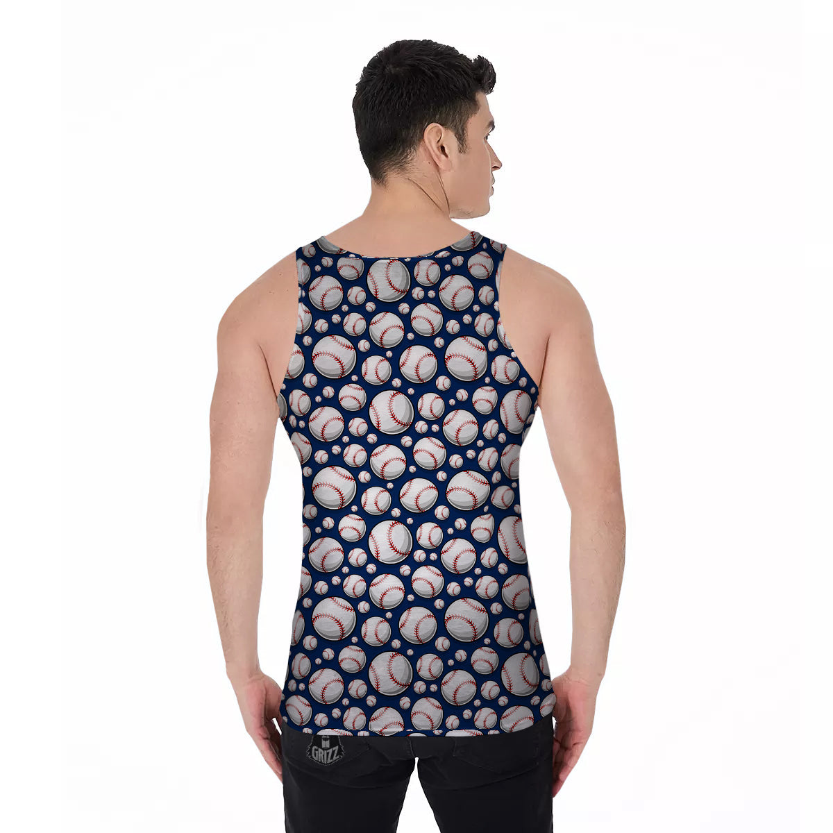 Baseballs Print Pattern Men's Tank Top-grizzshop