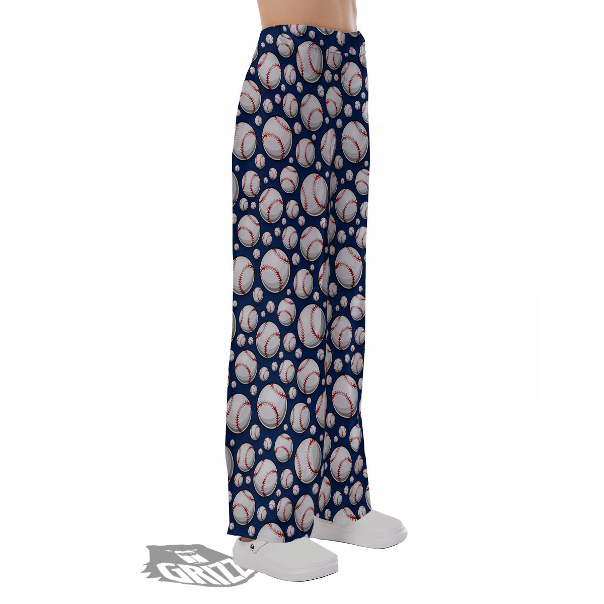 Baseballs Print Pattern Pajama Pants-grizzshop