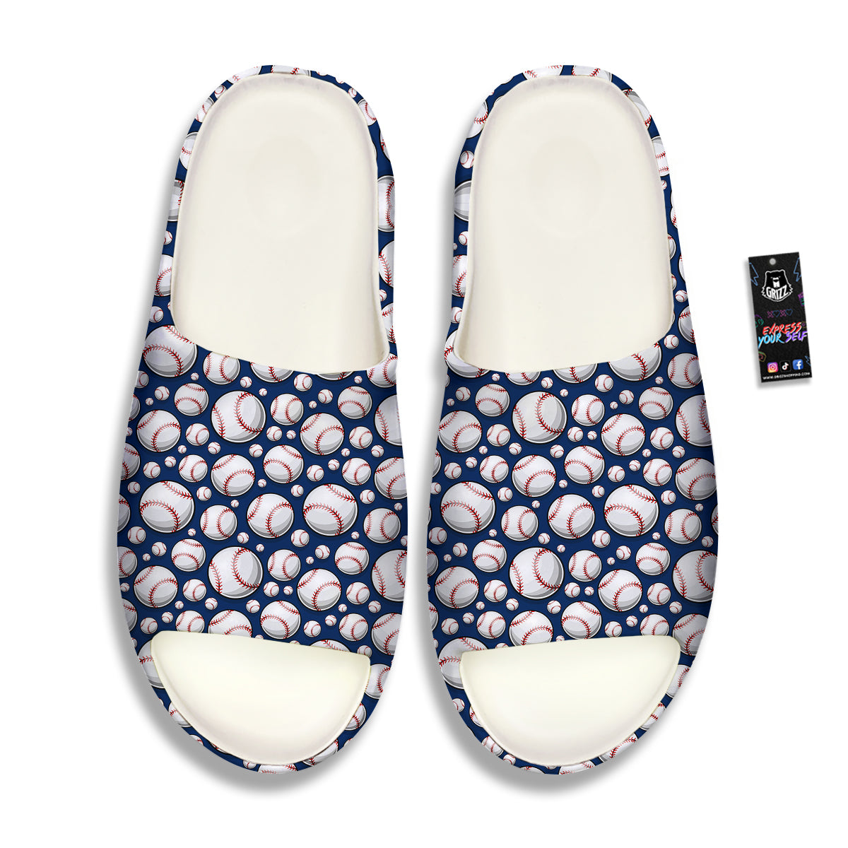 Baseballs Print Pattern Sandals-grizzshop