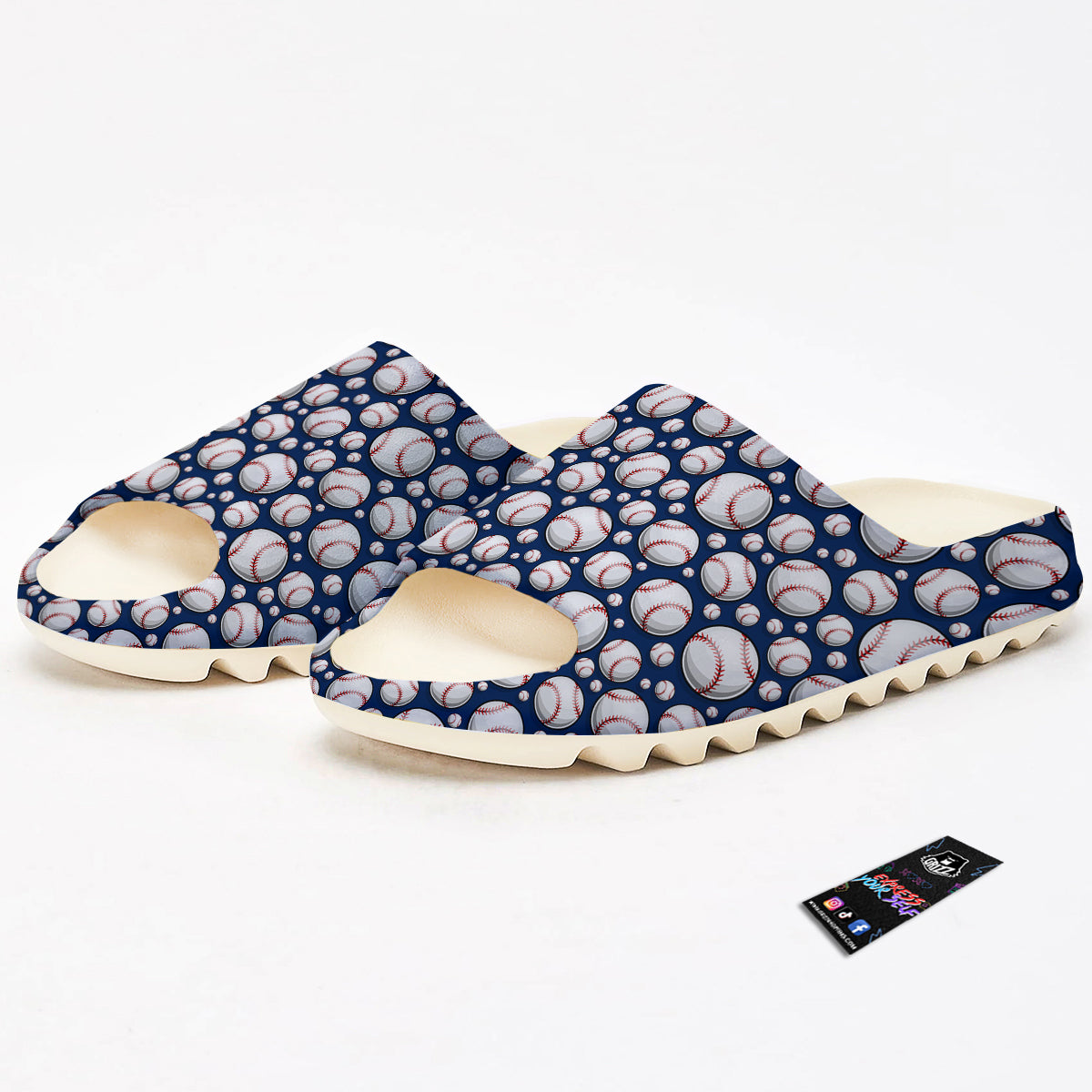 Baseballs Print Pattern Sandals-grizzshop