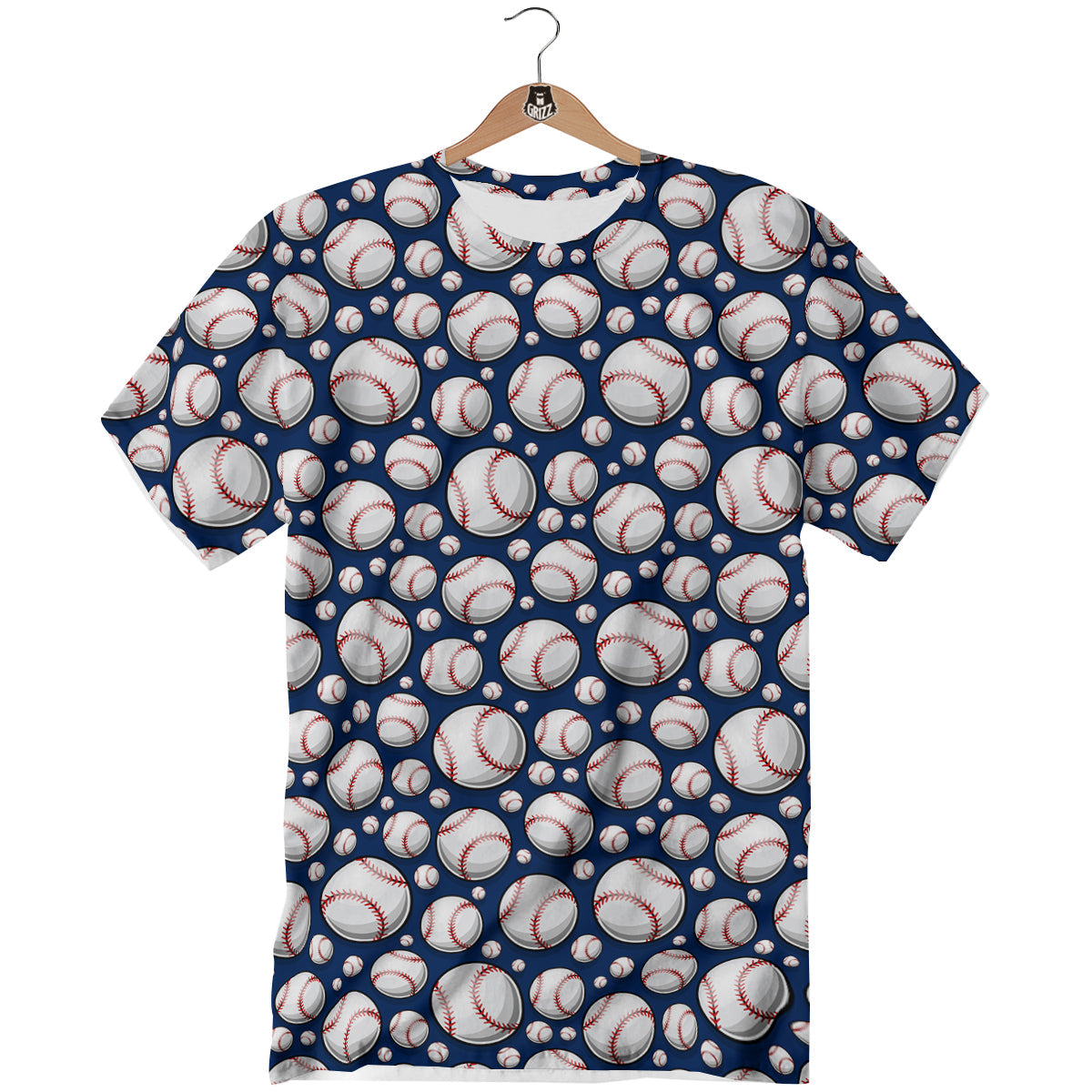 Baseballs Print Pattern T-Shirt-grizzshop