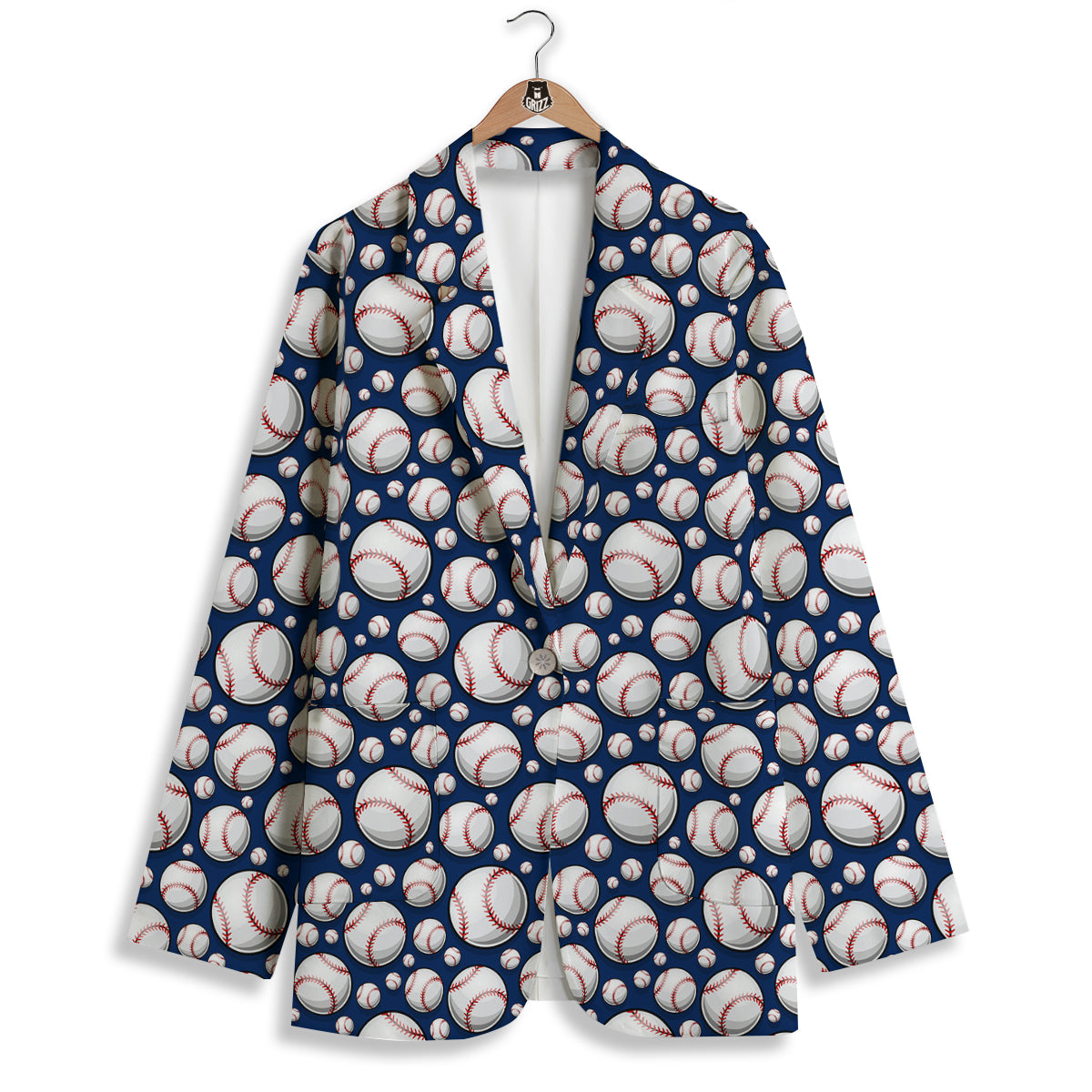 Baseballs Print Pattern Women's Blazer-grizzshop