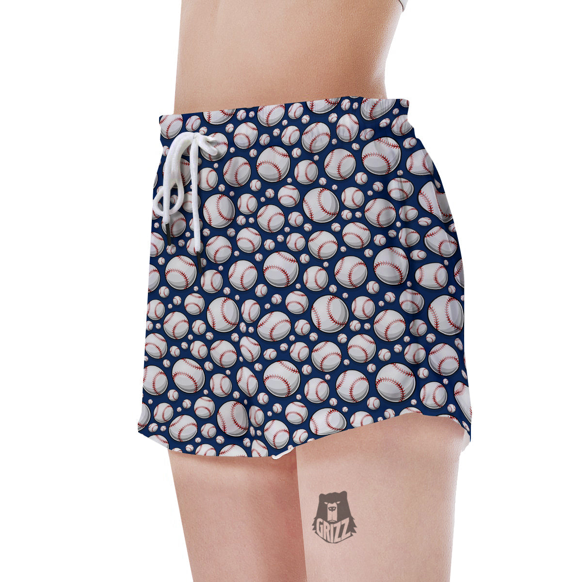Baseballs Print Pattern Women's Shorts-grizzshop