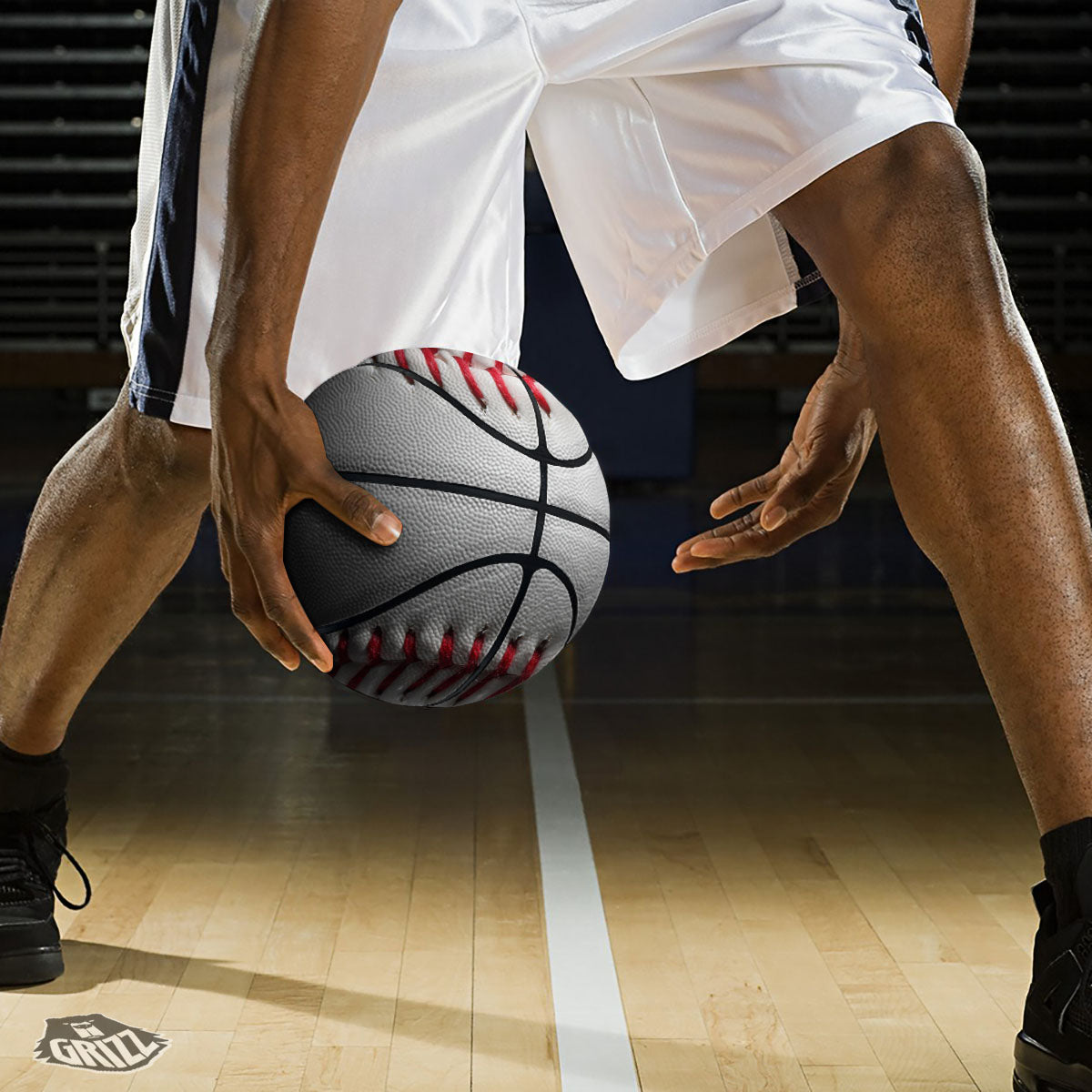Baseballs Texture Print Basketball-grizzshop