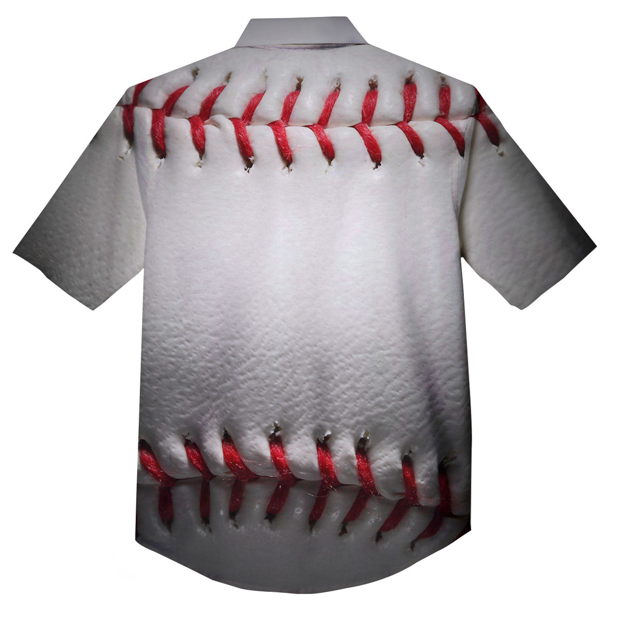 Baseballs Texture Print Button Up Shirt-grizzshop